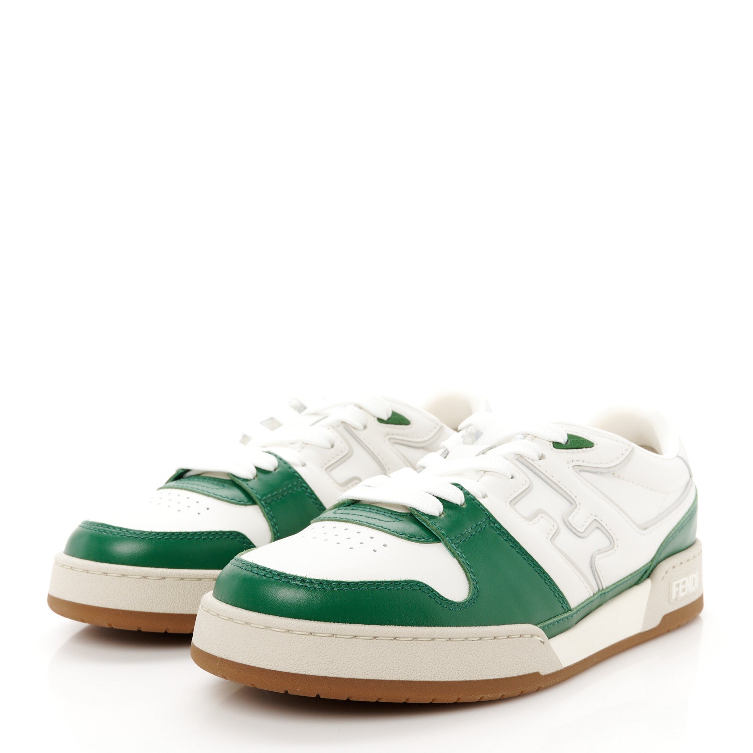 Fendi Vitello Mens Fendi Match Low Top Sneakers 8 White Green 4 of 9