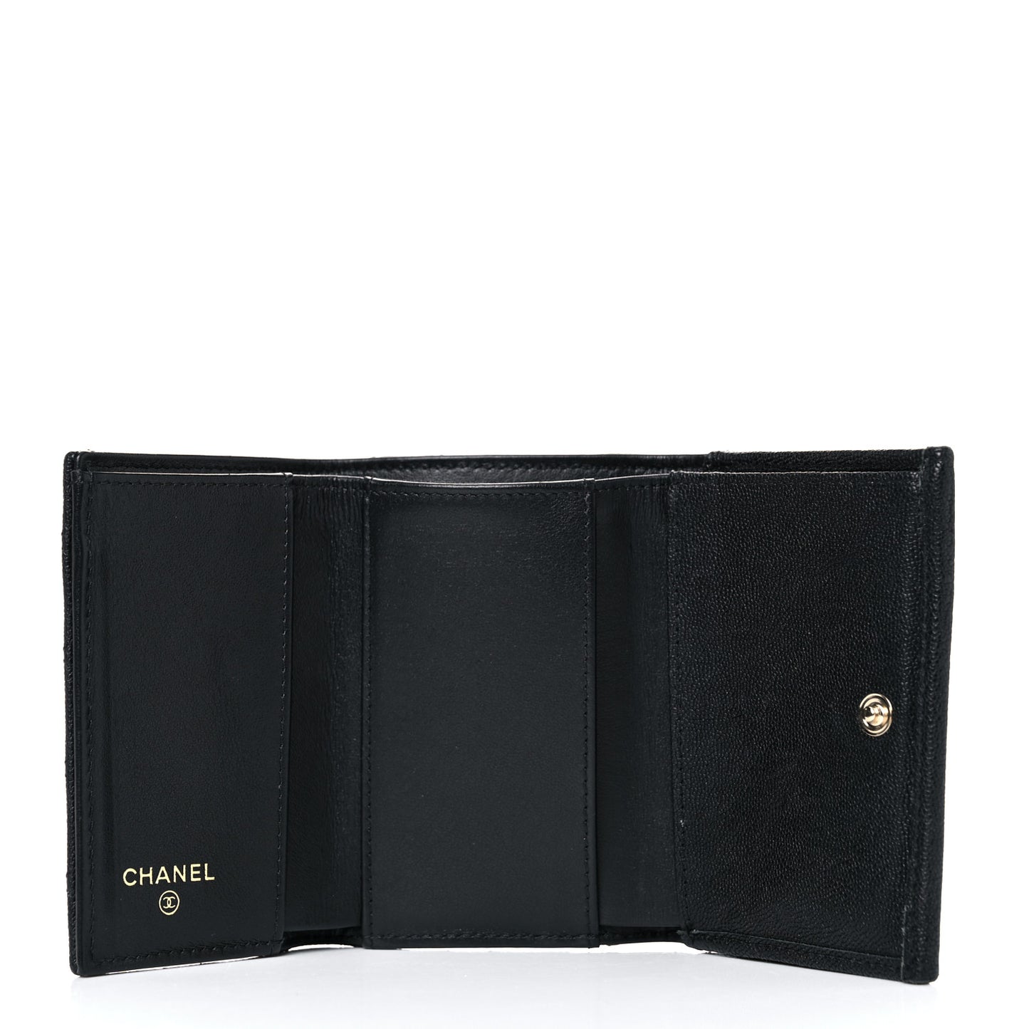 Caviar Quilted Small Boy Flap Wallet Black