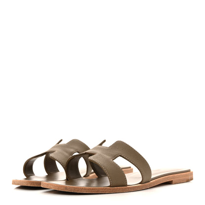 Hermes Epsom Oran Sandals 35.5 Etoupe 4 of 12