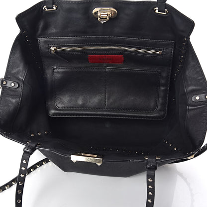Valentino Garavani Vitello Medium Rockstud Tote Black 5 of 15