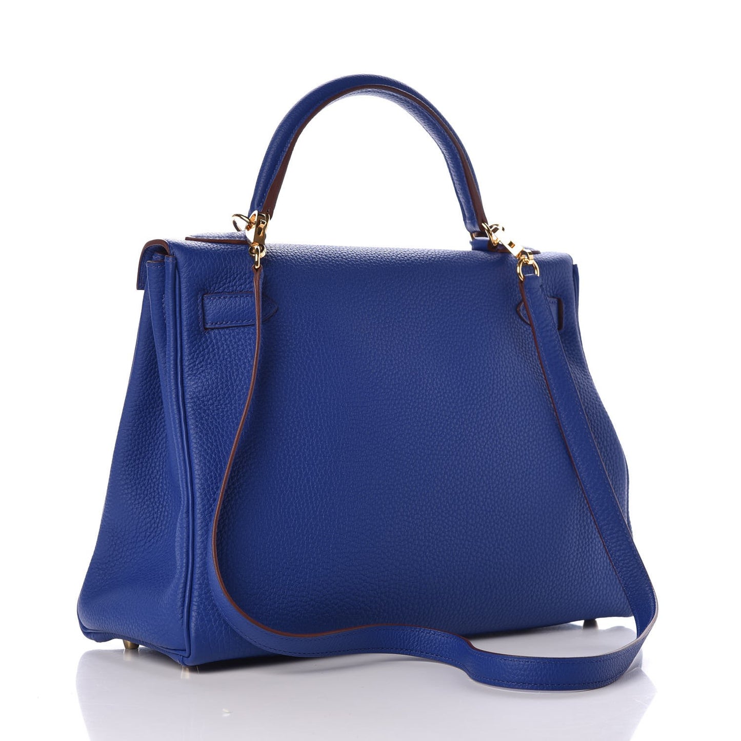 Togo Horseshoe Kelly Retourne 32 Bleu Electrique Rouge H