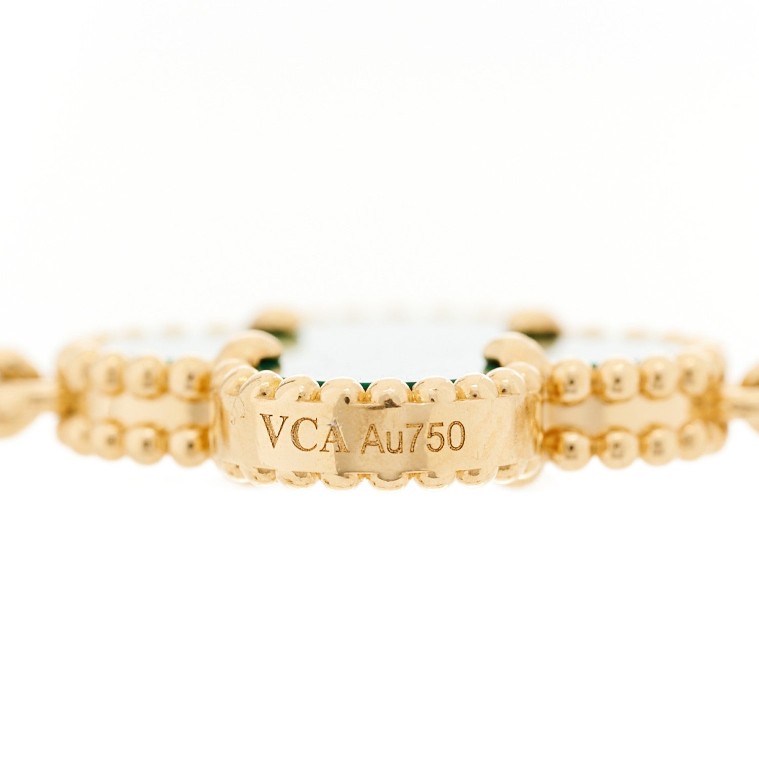 Van Cleef & Arpels 18K Yellow Gold Malachite 5 Motifs Vintage Alhambra Bracelet 4 of 6
