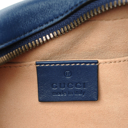 Gucci Calfskin Matelasse GucciGhost Small GG Marmont Chain Shoulder Bag Blue Agata Hibiscus Red 6 of 8