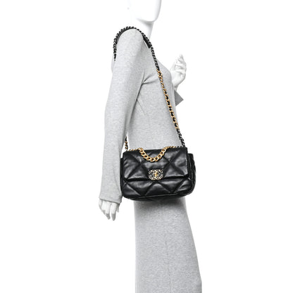 Chanel Lambskin Quilted Medium Chanel 19 Flap Black 2 of 12