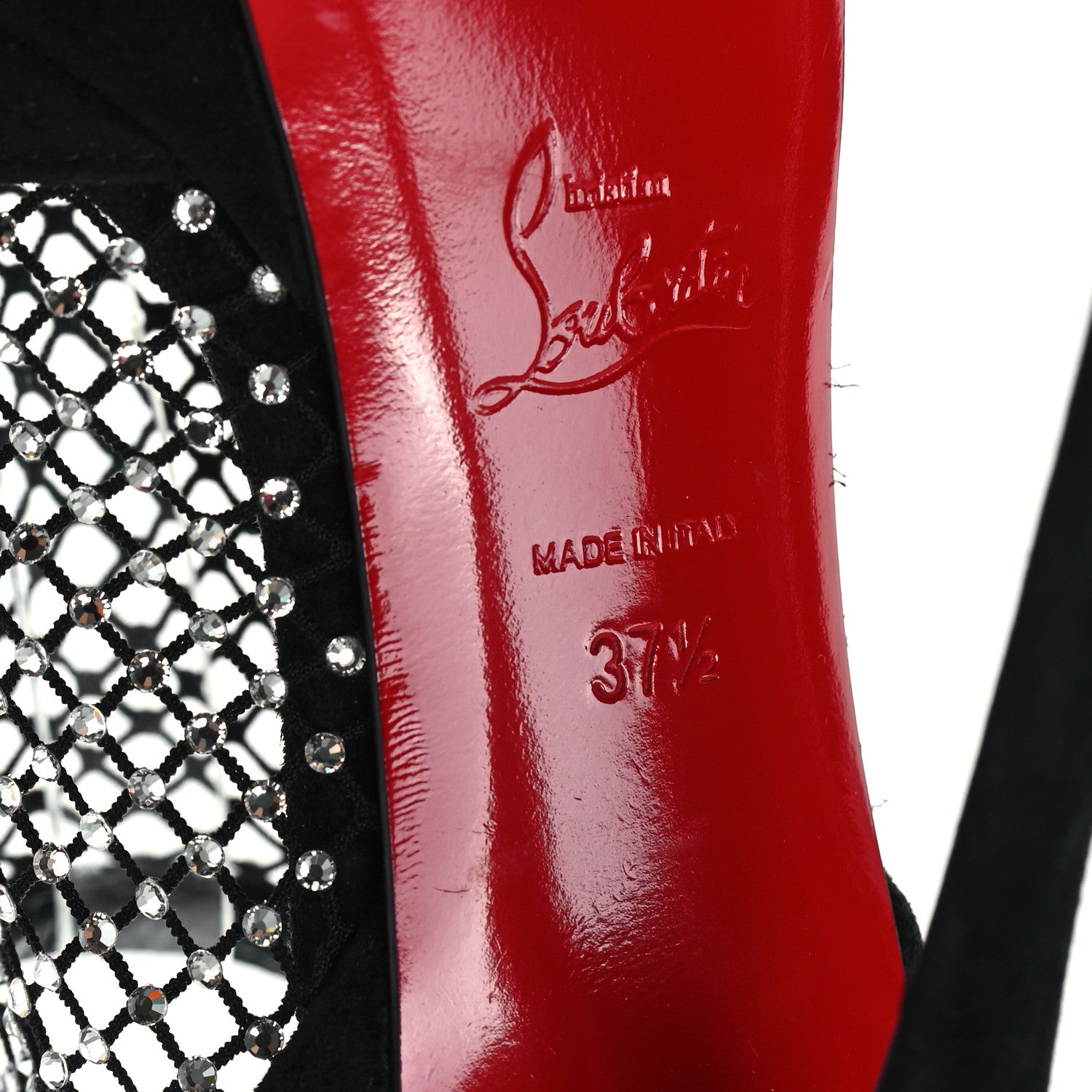 Christian Louboutin Suede Crystal Pumps 37.5 Black 7 of 9