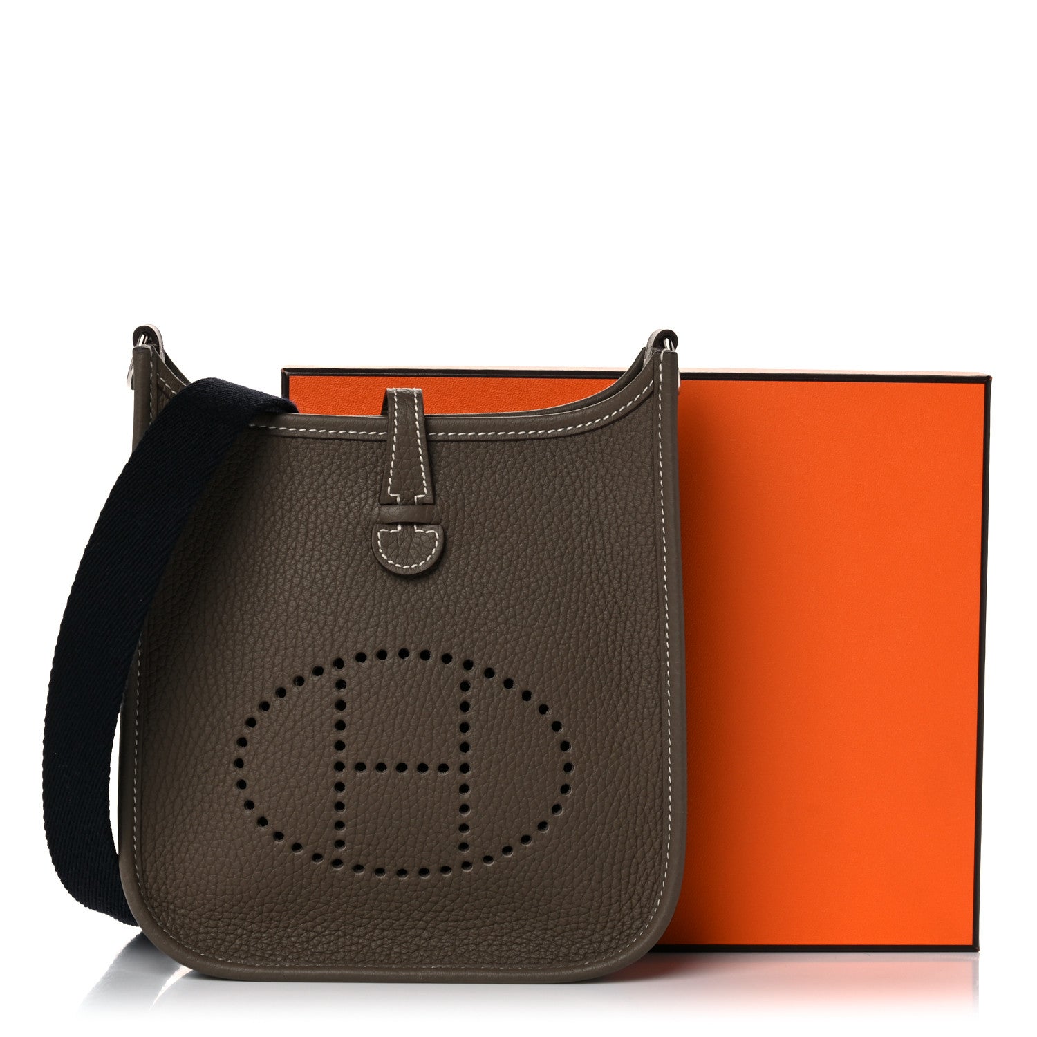 Hermes Taurillon Clemence Amazone Evelyne TPM Etoupe Bleu Indigo 11 of 11