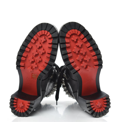 Christian Louboutin Calfskin Winter Spikes 70 Combat Boots 38 Black 5 of 7