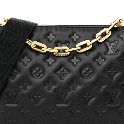 Louis Vuitton Lambskin Embossed Monogram Coussin PM Black 7 of 9