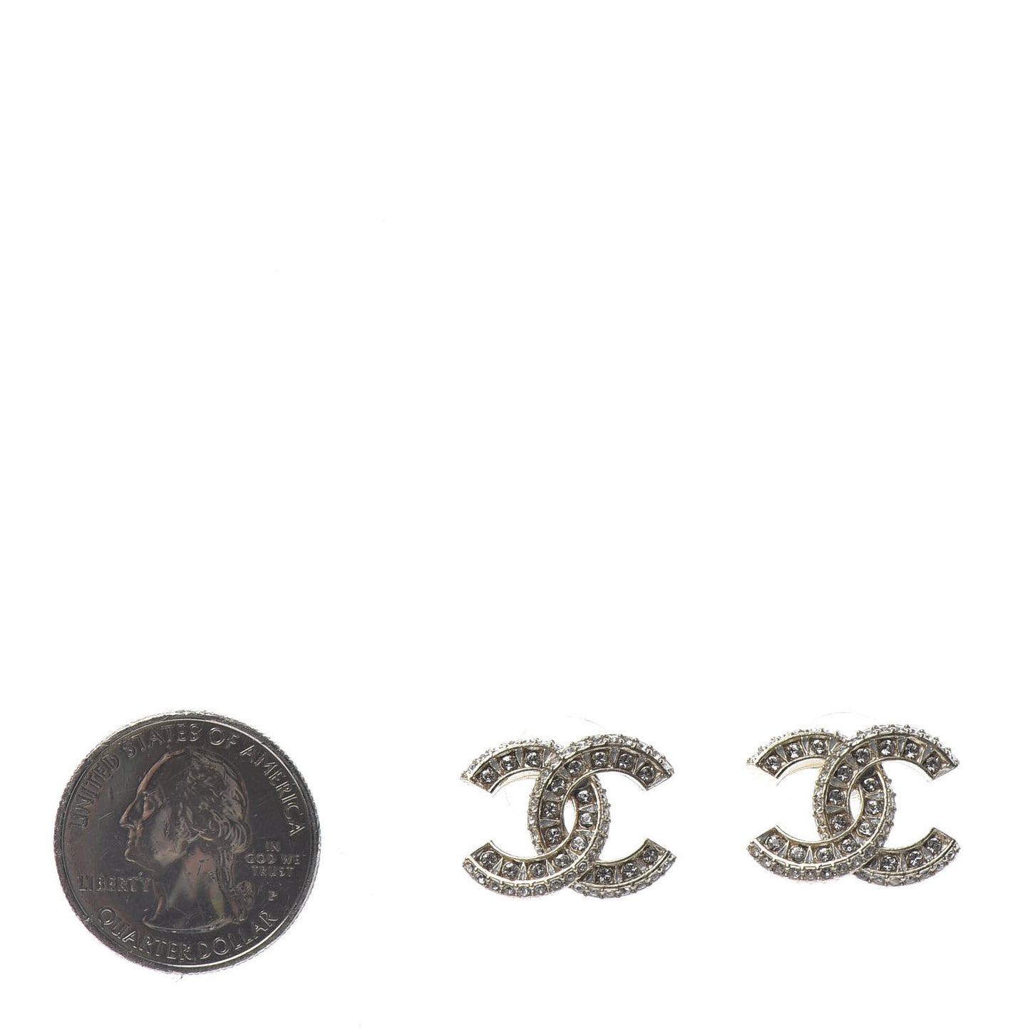 Crystal Timeless CC Earrings Light Gold