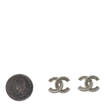 Chanel Crystal Timeless CC Earrings Light Gold 2 of 5