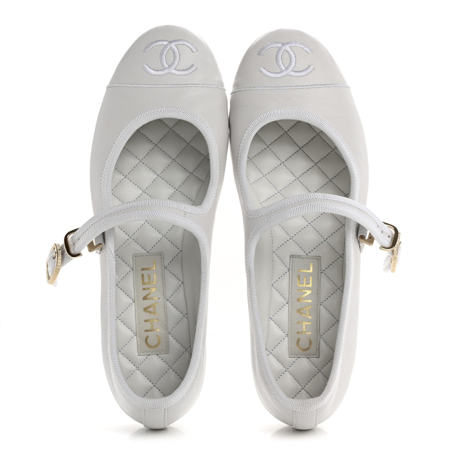 Chanel Lambskin Mary Jane Flats 39 White 2 of 12
