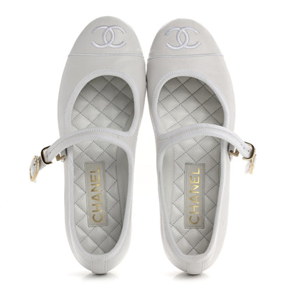 Chanel Lambskin Mary Jane Flats 39 White 2 of 12