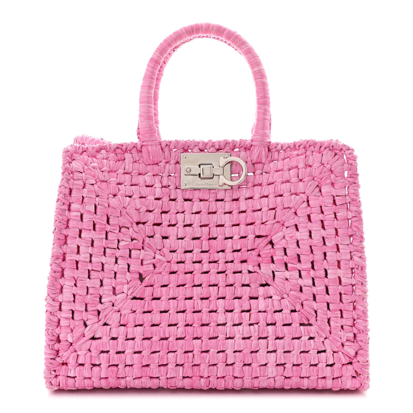 Raffia The Studio Box Tote Pink