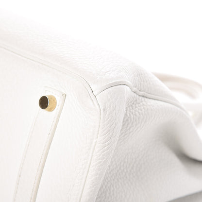 Hermes Taurillon Clemence Birkin 35 White 16 of 17