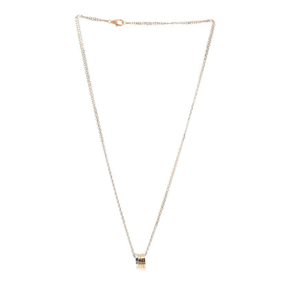 Cartier 18K White Pink Gold Diamond Three Ring LOVE Pendant Necklace 2 of 5