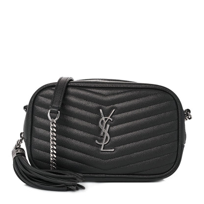 Saint Laurent Grain De Poudre Matelasse Monogram Mini Lou Camera Bag Asphalt 1 of 8