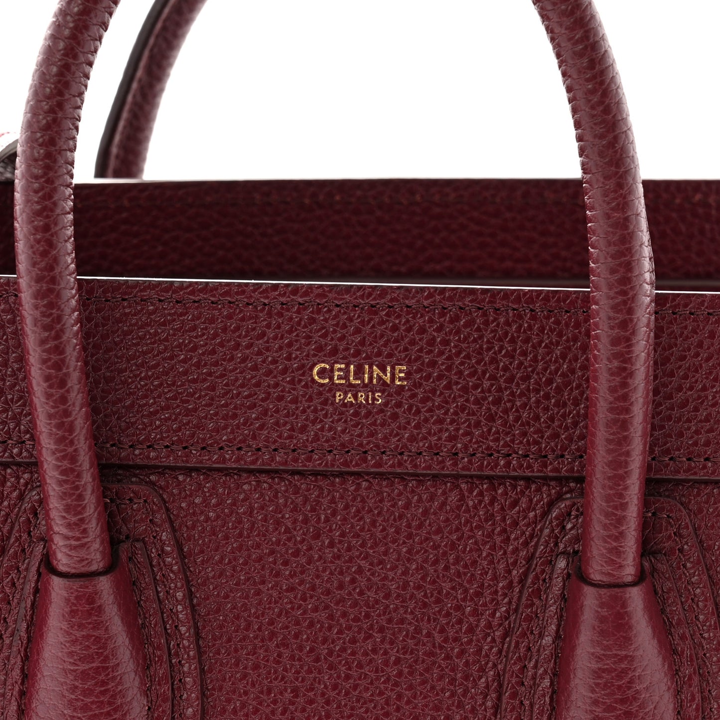 Drummed Calfskin Nano Luggage Burgundy