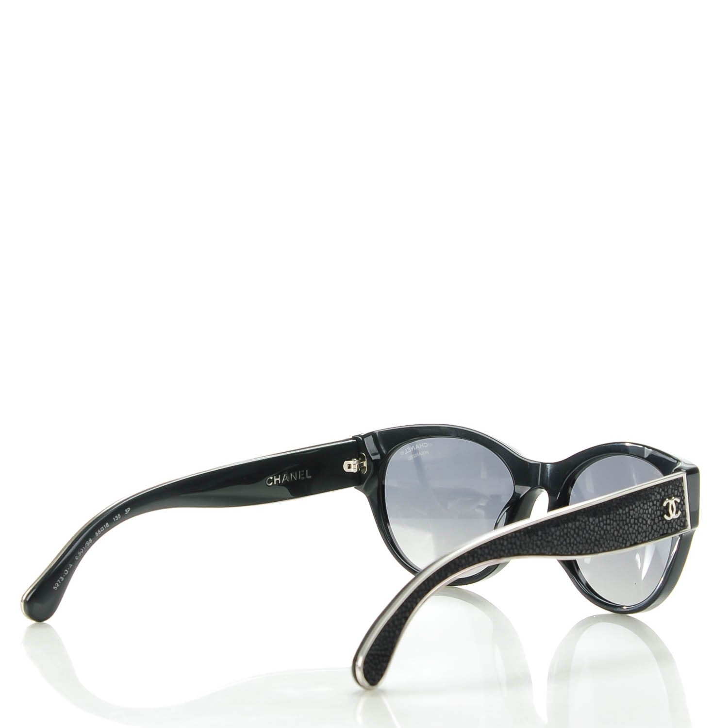 Chanel CC Polarized Stingray Sunglasses 5273-Q Black 2 of 7