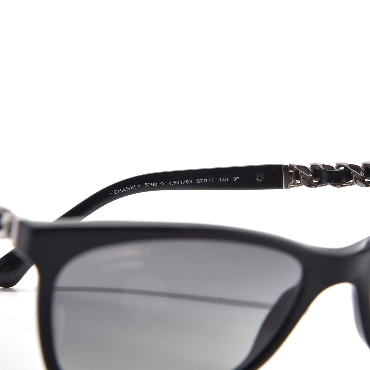 Cat Eye Chain Polarized Sunglasses 5260-Q Black