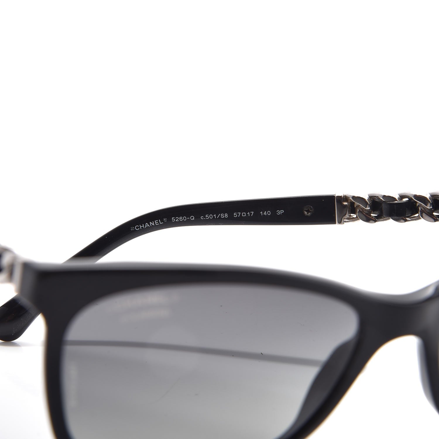 Chanel Cat Eye Chain Polarized Sunglasses 5260-Q Black 5 of 9