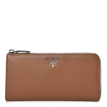 Prada Vitello Phenix Zip Around Wallet Cannella 1 of 7