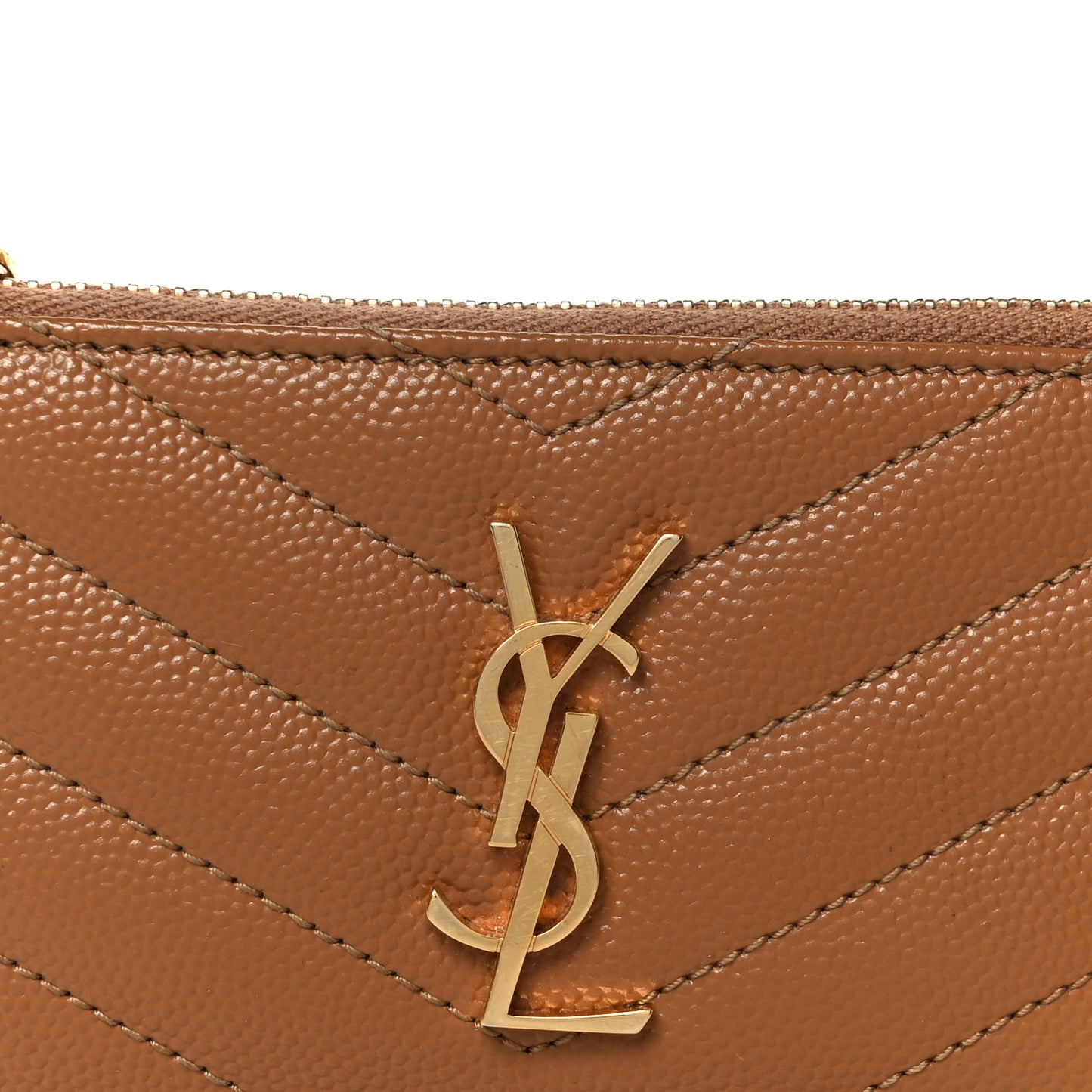 Monogram Grain de Poudre 5 Fragments Zip Pouch Card Holder Dark Natural