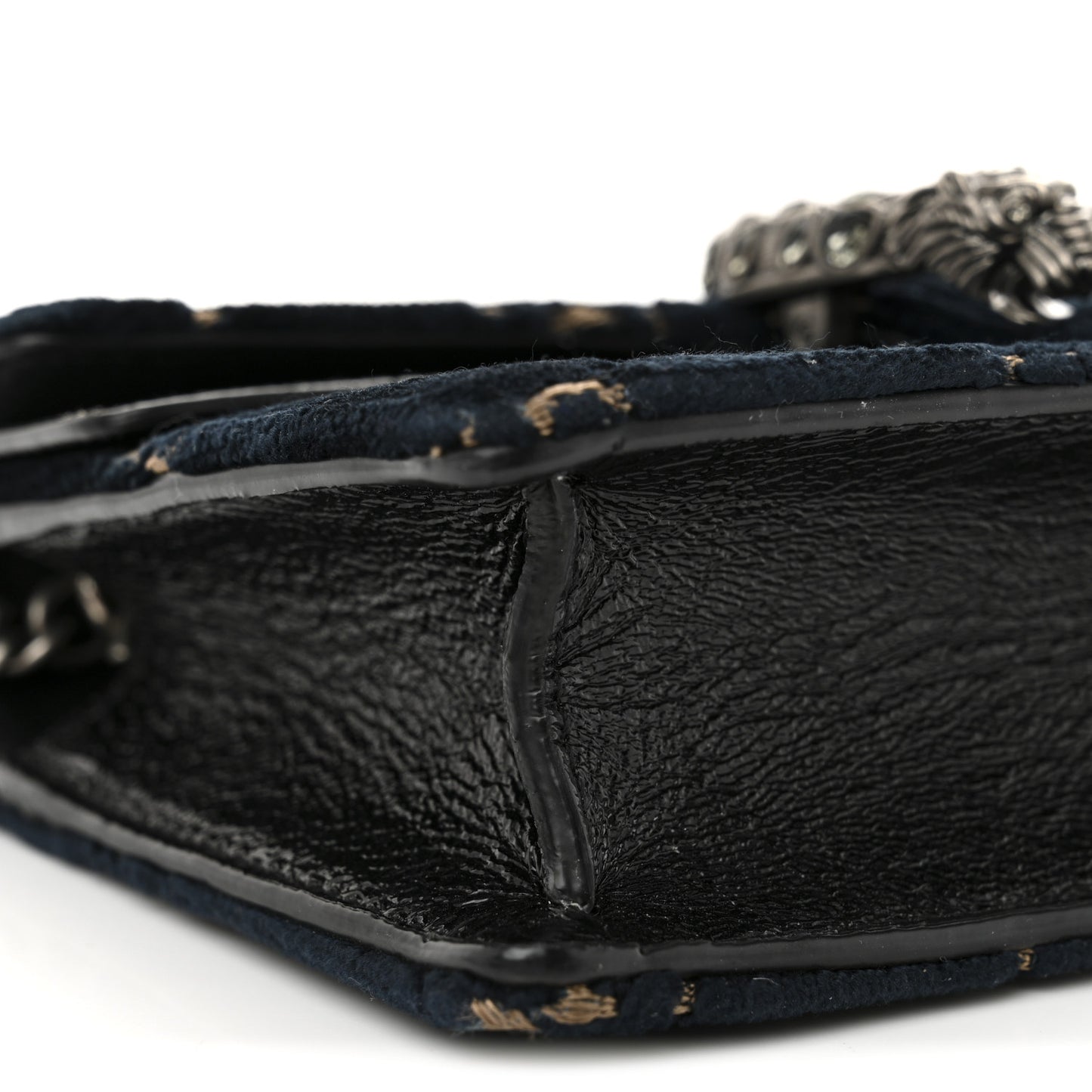Velvet GG Monogram Super Mini Dionysus Shoulder Bag Blue Beige Black