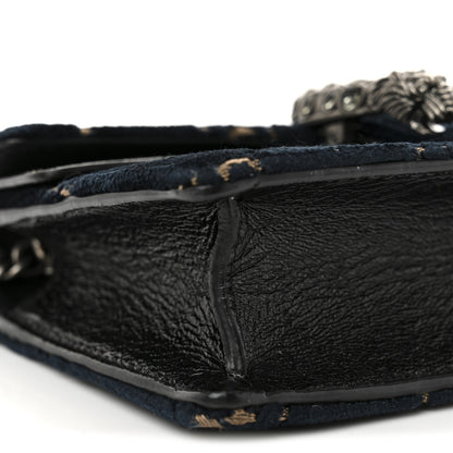 Gucci Velvet GG Monogram Super Mini Dionysus Shoulder Bag Blue Beige Black 8 of 9
