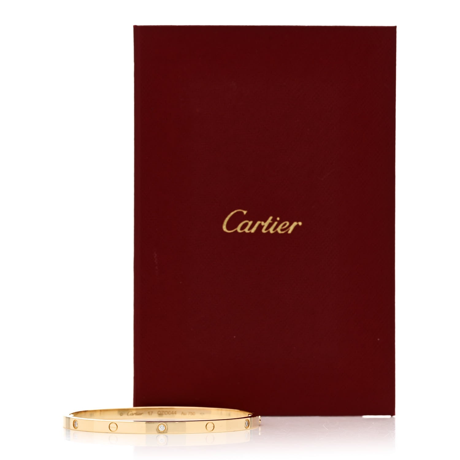 Cartier 18K Yellow Gold 6 Diamond Small LOVE Bracelet 17 9 of 9