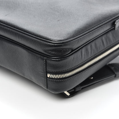 Prada Saffiano Cuir Briefcase Backpack Black 9 of 9