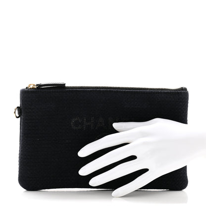 Chanel Mixed Fibers Small Deauville Pouch Black 2 of 7