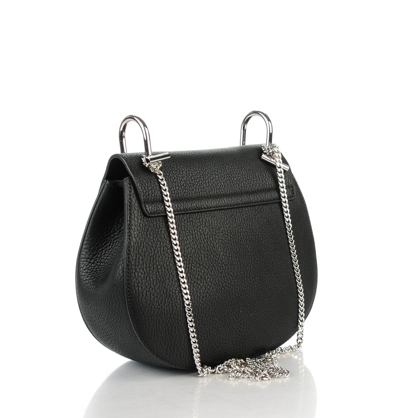 Grained Lambskin Drew Shoulder Bag Black