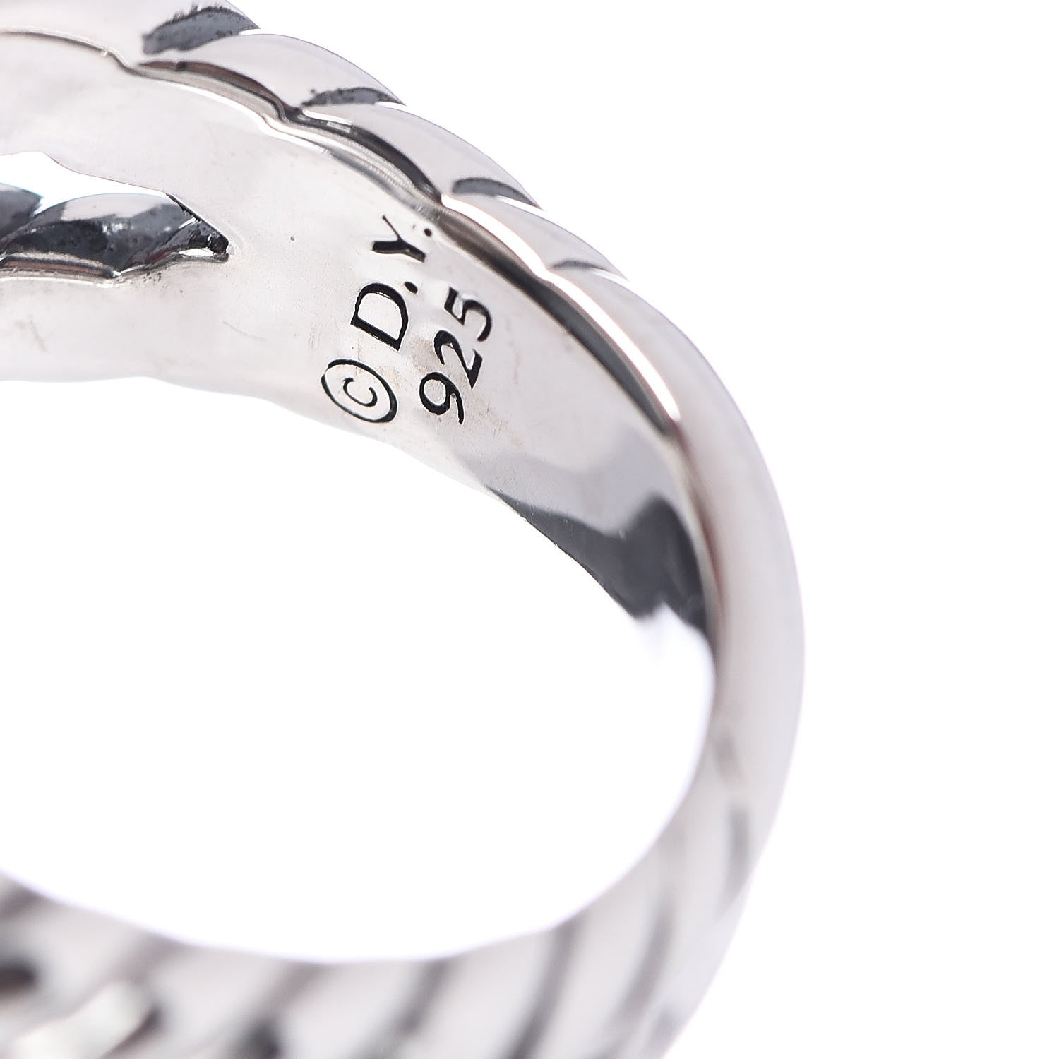 David Yurman Sterling Silver Diamond Black Orchid 14mm Albion Ring 54 7 5 of 5