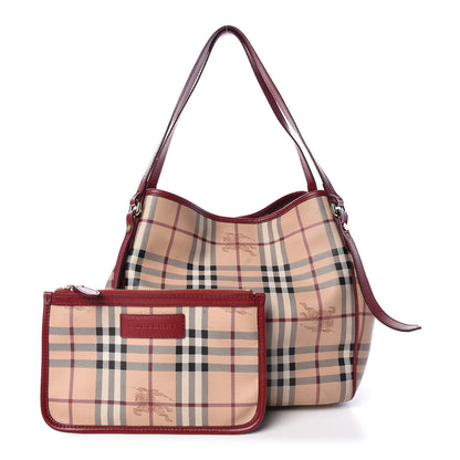 Burberry Haymarket Check Small Canterbury Tote Military Red 1 of 15