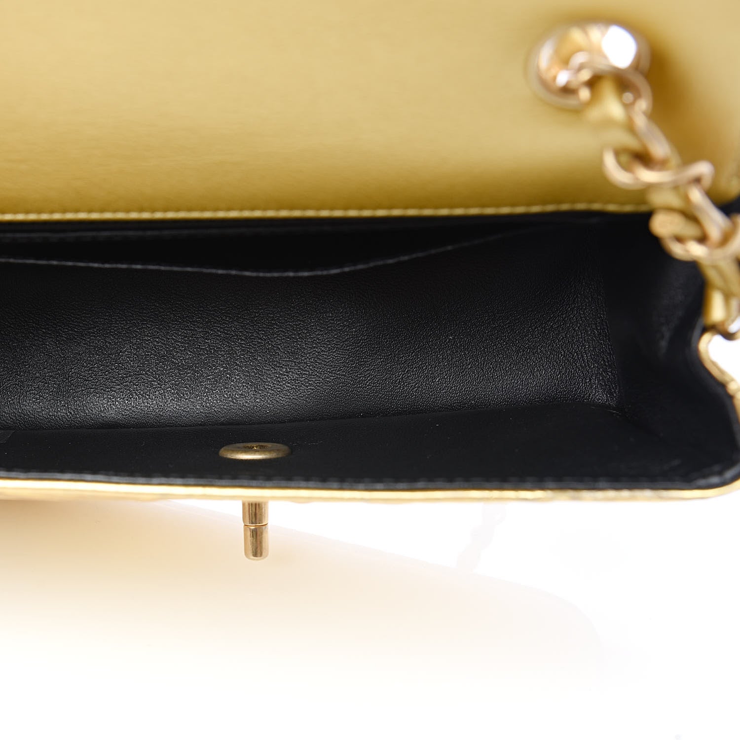 Chanel Metallic Calfskin Crocodile Embossed Cocodile Rectangular Mini Flap Gold 5 of 10