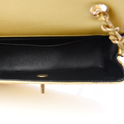 Chanel Metallic Calfskin Crocodile Embossed Cocodile Rectangular Mini Flap Gold 5 of 10