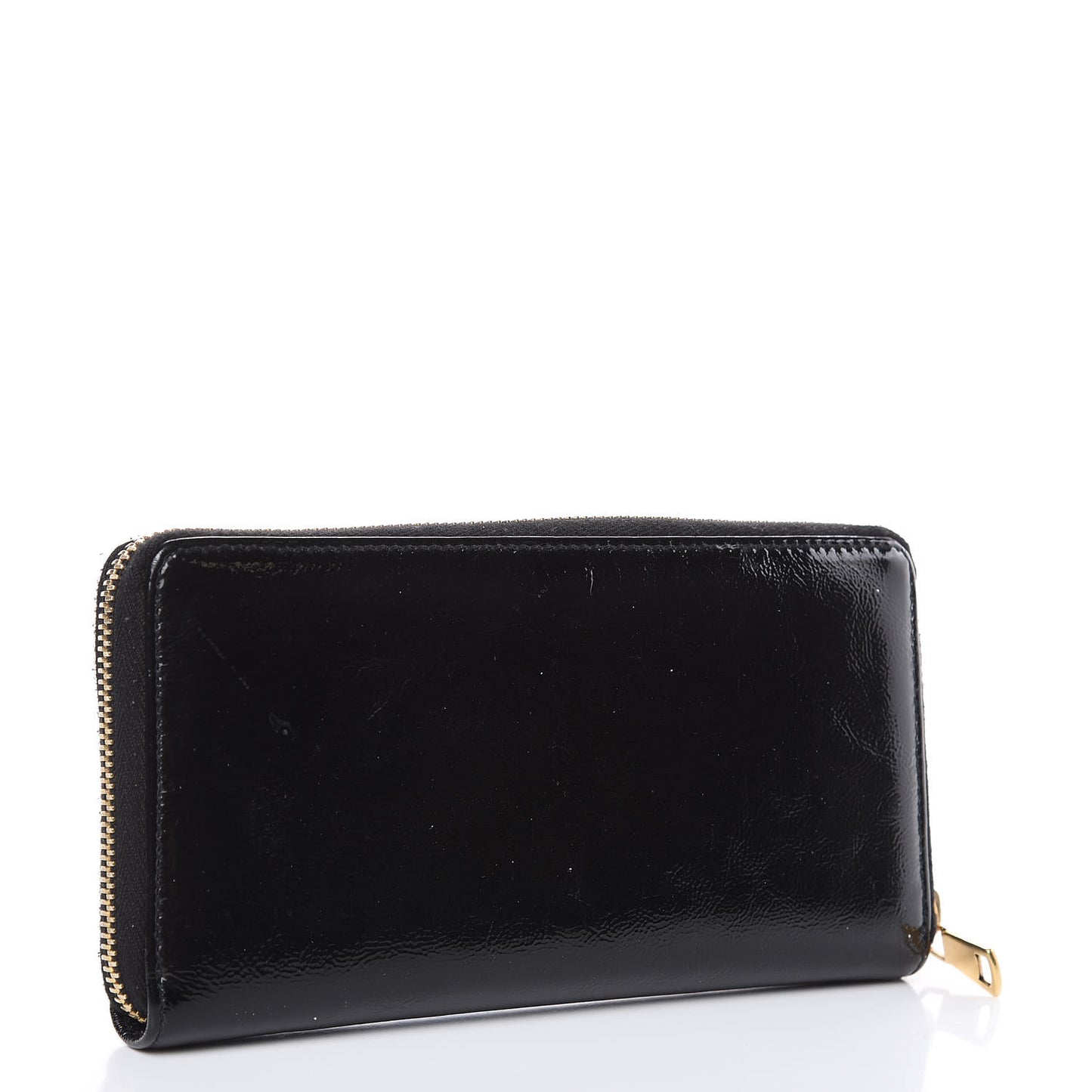 Patent Y Mail Zip Around Wallet Black