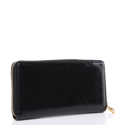 Saint Laurent Patent Y Mail Zip Around Wallet Black 3 of 12