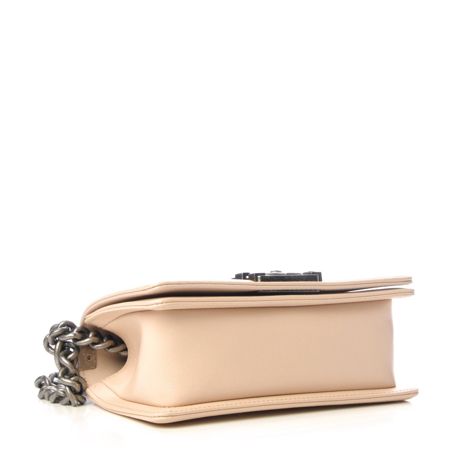 Chanel Caviar Chevron Quilted Small Boy Flap Light Beige 4 of 7