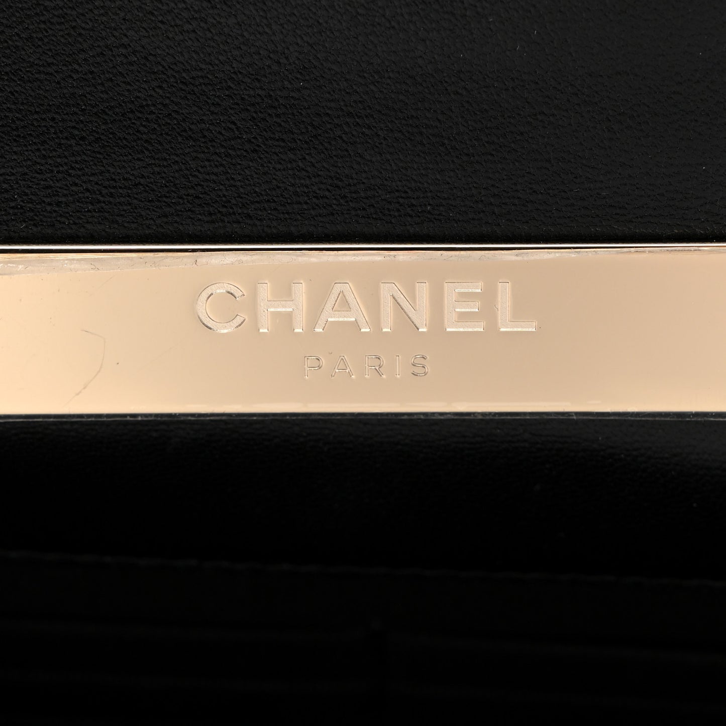 Lambskin Quilted Top Handle Wallet On Chain WOC Black