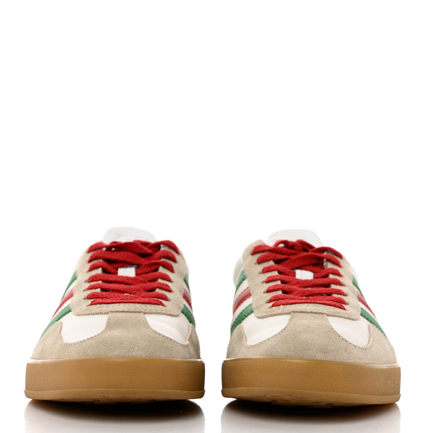 Gucci X ADIDAS Suede Madeira Demetra Mens Gazelle Sneakers 10 Oatmeal White New Shamarock Hibiscus Red 2 of 10