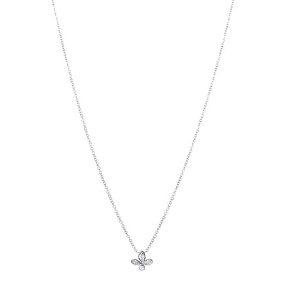 Tiffany Platinum Diamond Fleur de Lis Pendant Necklace 1 of 7
