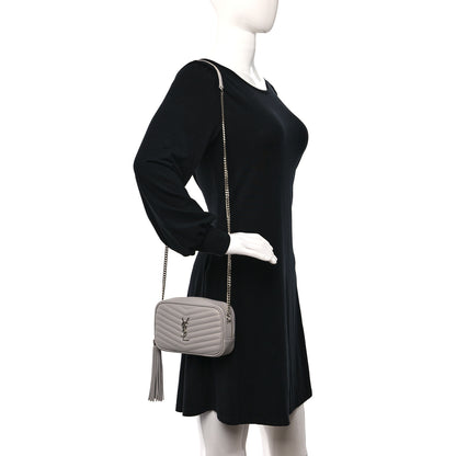 Saint Laurent Grain De Poudre Matelasse Monogram Mini Lou Camera Bag Granite 2 of 10