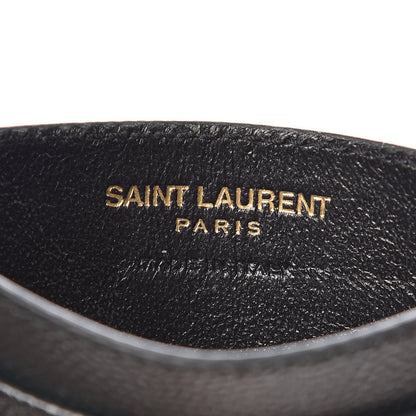 Saint Laurent Grain De Poudre Matelasse Chevron Monogram Credit Card Case Algae 6 of 7