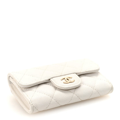 Chanel Caviar Quilted Flap Card Holder Wallet White 4 of 8