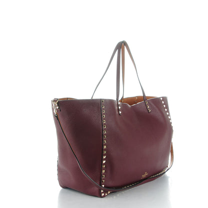 Valentino Garavani Grained Calfskin Large Rockstud Reversible Tote Light Cuir Rubin 3 of 7