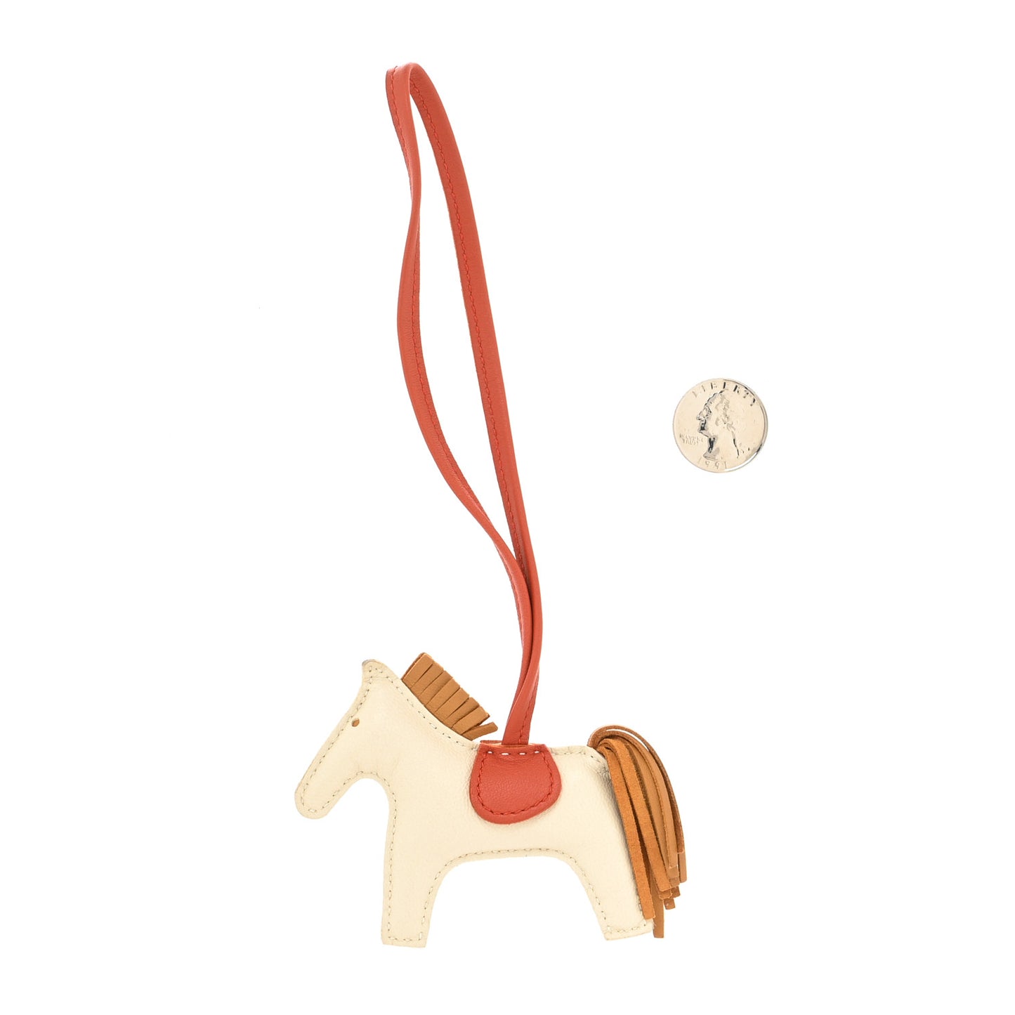 Milo Lambskin Grigri Rodeo Horse Bag Charm PM Craie Sesame Cornaline