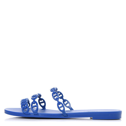 Hermes Rubber Chaine d'Ancre Rivage Sandals 39 Bleu Smalt 1 of 8
