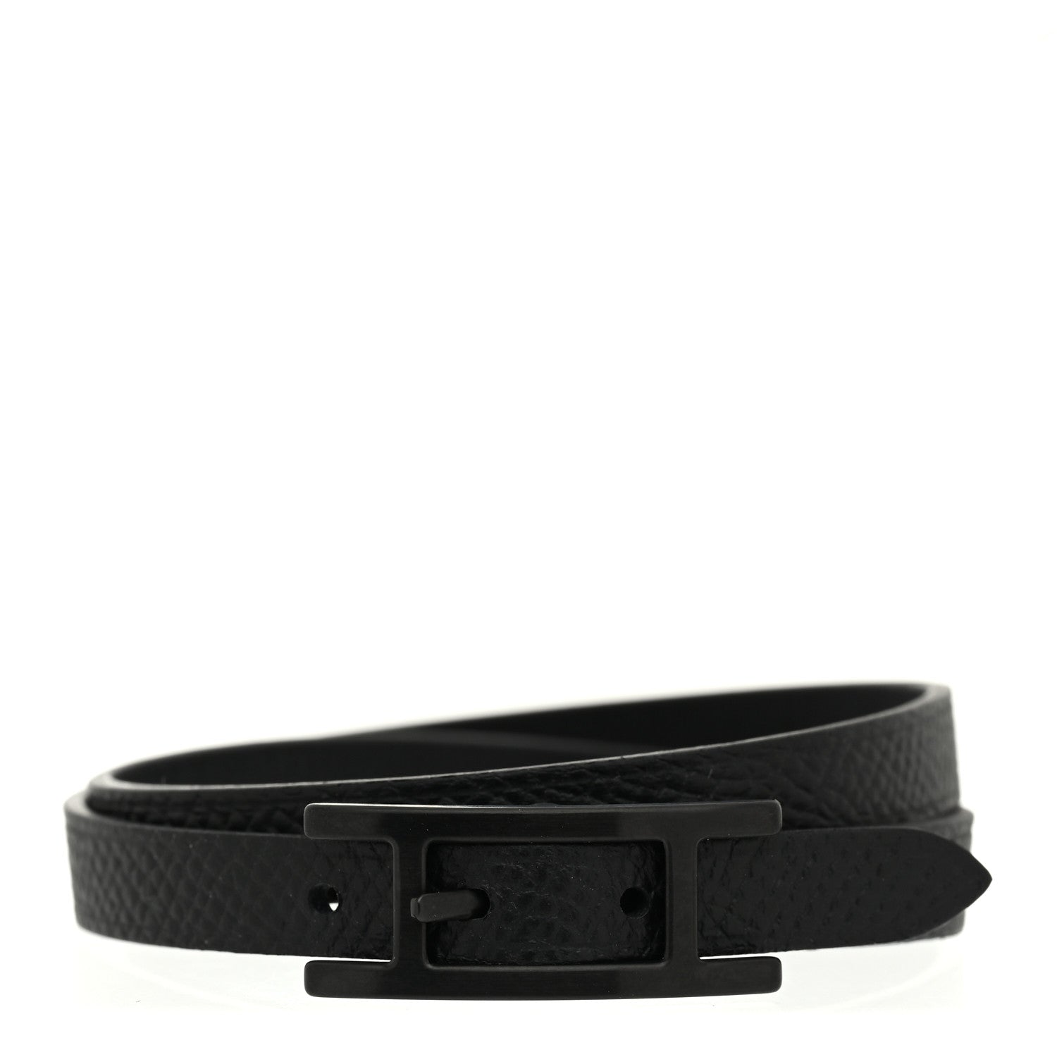 Hermes Epsom Behapi Double Tour Bracelet Black 1 of 7