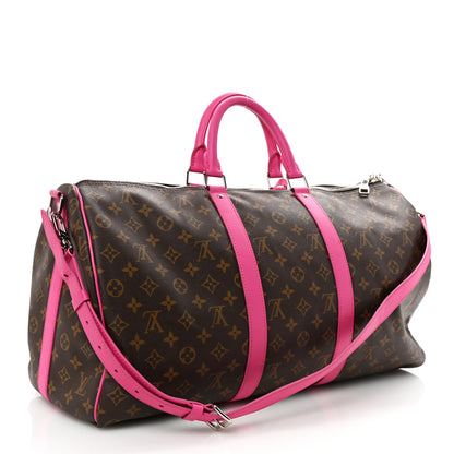 Louis Vuitton Monogram Macassar Keepall Bandouliere 50 Fuchsia 2 of 8